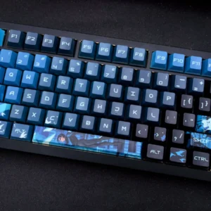 Exclusive Nightwing Spirit Artisan Keycap Set in sleek dark blue and black, highlighting the iconic emblem for a premium custom keyboard setup.