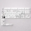 Artistic Nishimiya Shoko keycaps set displayed, featuring elegant A Silent Voice anime scenes and delicate expressions with durable PBT dye-sublimation.