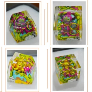 Exquisite hand-sculpted Pokemon Hoopa Keycap, a vibrant and detailed anime-accurate artisan keycap, perfect for collectors.