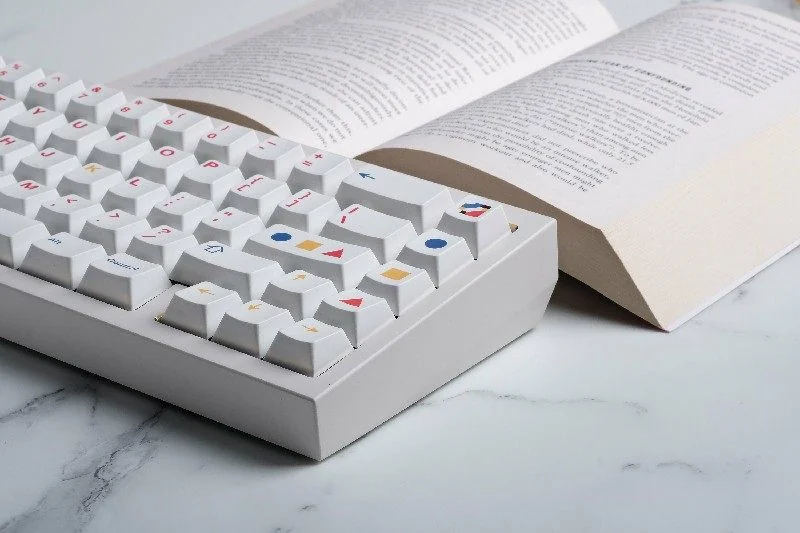 QK65 Celestial Keycaps custom set shown from various angles, highlighting deep space colors and ethereal accents.