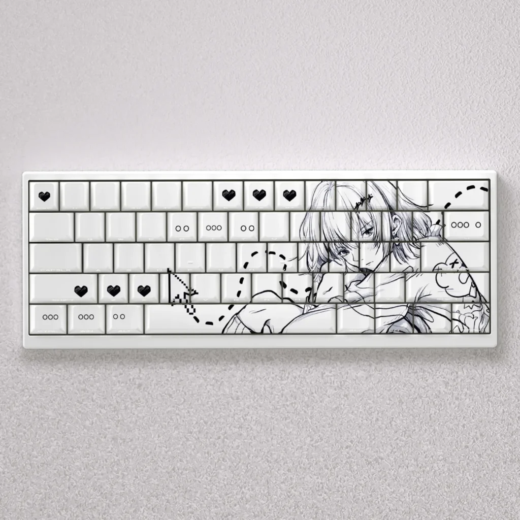 This 98-key Rasaki PBT keycap set features an Cherry profile and side-printed translucent legends, perfect for backlit mechanical keyboards.