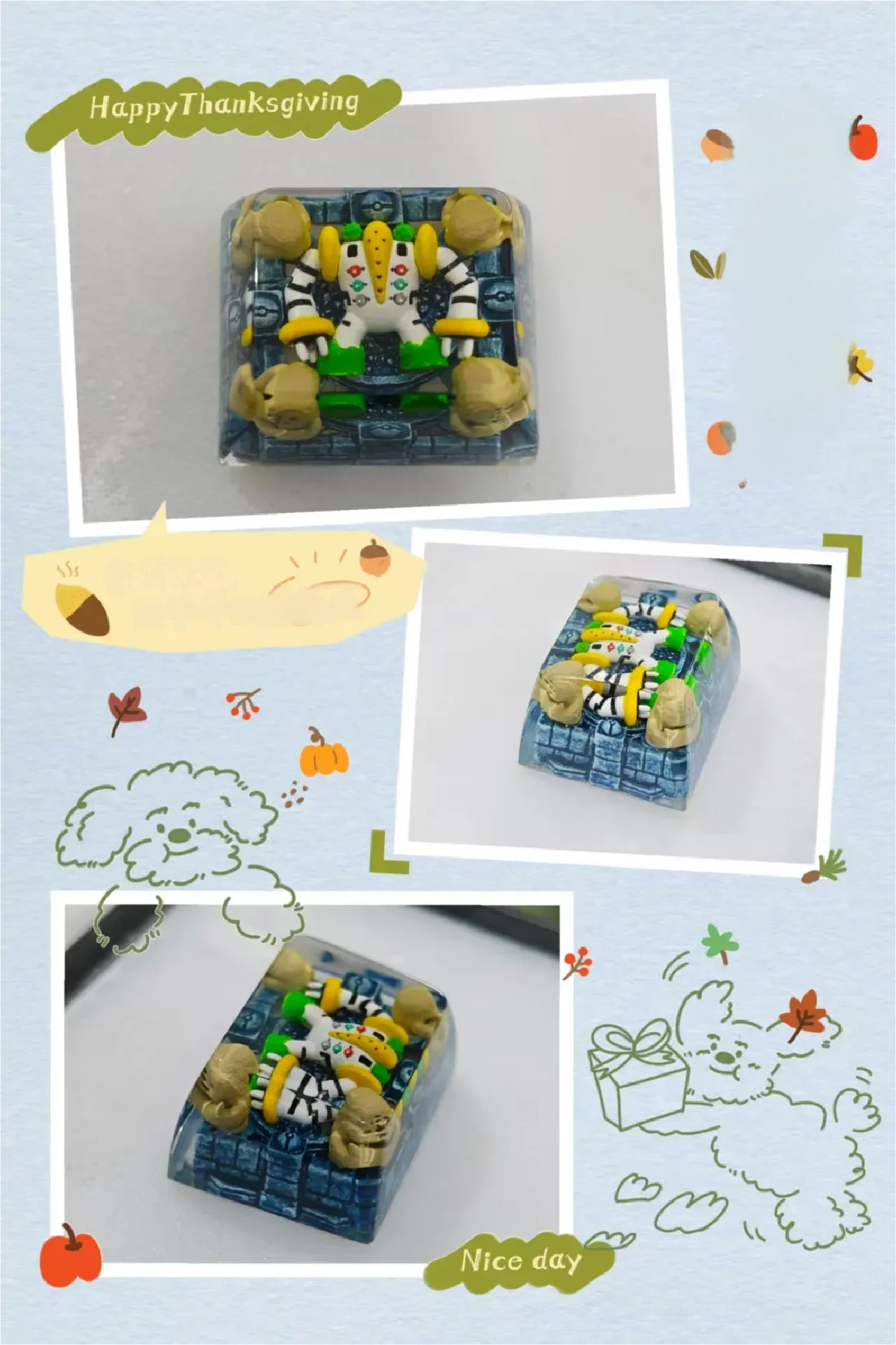 A detailed, imposing handcrafted Legendary Regigigas Pokemon artisan keycap for mechanical keyboards, showcasing its intricate sculpt and anime style.