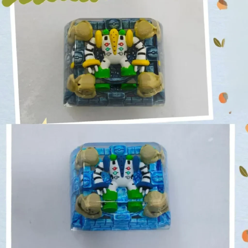 Imposing, handcrafted Legendary Regigigas Pokemon artisan keycap for mechanical keyboards, showcasing intricate 3D sculpt and anime-inspired detail.
