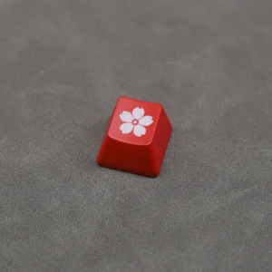 Multiple views of the Glowing Sakura ESC keycap, revealing its elegant cherry blossom design, premium backlit ABS, and tranquil RGB illumination.