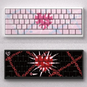 Pink Oath Keycap Set featuring side-engraved, light-transmitting characters beautifully enhance any compatible mechanical keyboard setup.