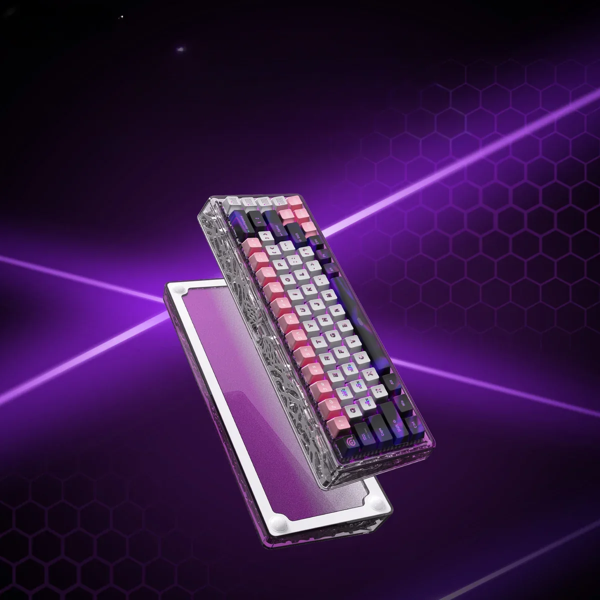 Premium 'Silver Wing' Magnetic Switch Gaming Keyboard with a sleek electroplated gradient finish, highlighting 0.01ms RT and 8K Polling.