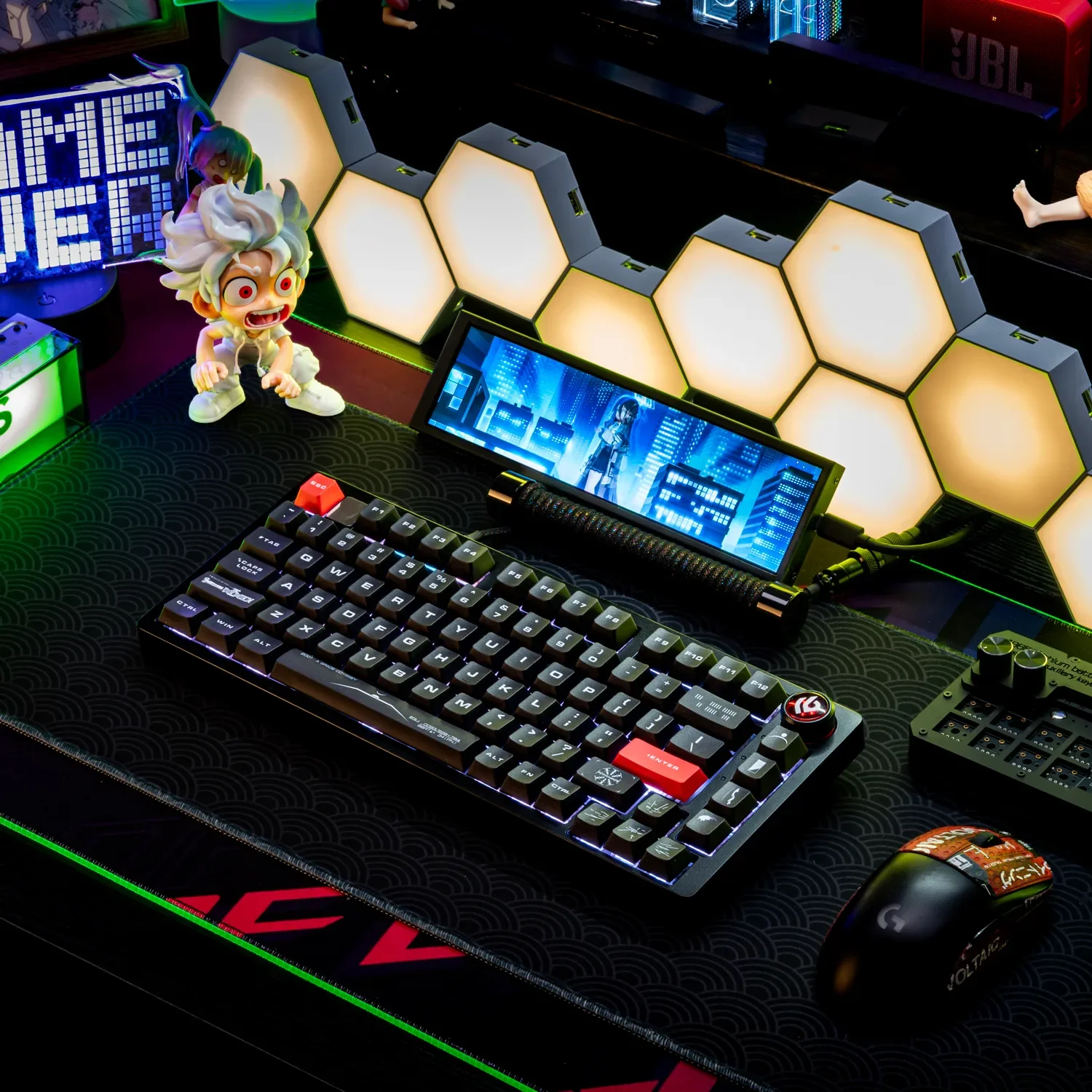 Cosmic Odyssey PBT space keycaps set. Durable PBT material and immersive sci-fi astronaut motifs transport your keyboard to deep space.