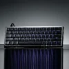 Celestial Glitter Starry Sky Keycap Set, translucent deep black PC with sparkling cosmic glitter, elegant side-engraved, magnetic compatible.