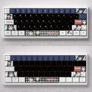 Tamako Keycaps set showcasing vibrant, cute Kitashirakawa Tamako anime art with premium PBT dye-sublimation for durable mechanical keyboards.