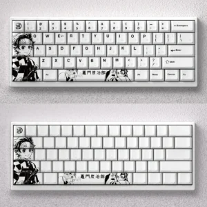 Vibrant Demon Slayer Tanjiro Keycap Set showcasing the iconic heros details, perfect for a custom mechanical keyboard with an artistic, heroic spirit.