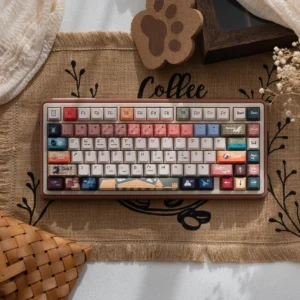 Premium UR82 Vintage Cream Fantastic Beasts themed mechanical keyboard kit, featuring intricate magical creature keycaps and elegant design.