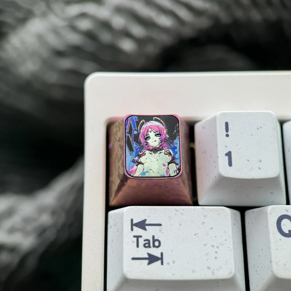 Citlali premium titanium anime keycap, a collectible artisan ESC keycap displaying vibrant character art, intricate details, and metallic luster.