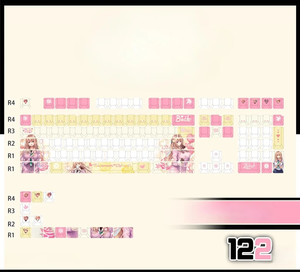 tsutamachi-chitose-cherry-keycapset-mechanical-keyboard-front