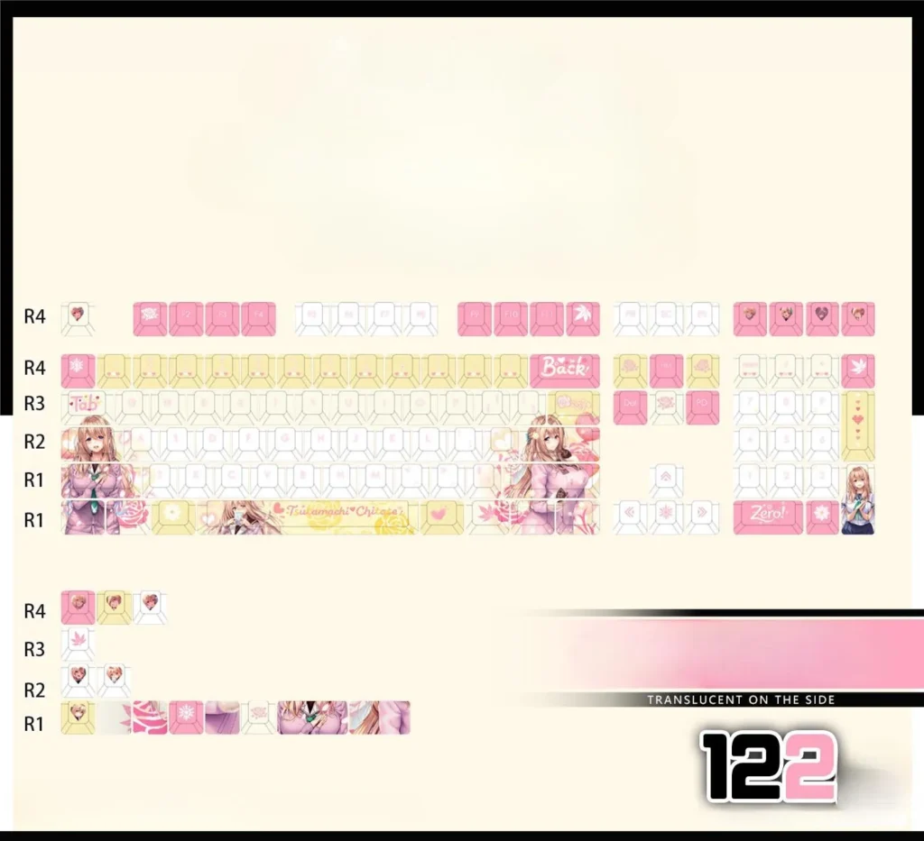 tsutamachi-chitose-cherry-keycapset-mechanical-keyboard-side