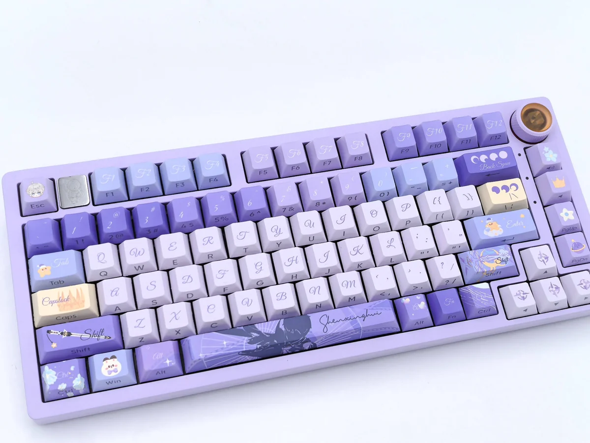 Xavier Keycap Set, showcasing the crisp doubleshot side-engraved legends and character-inspired vibrant accents.