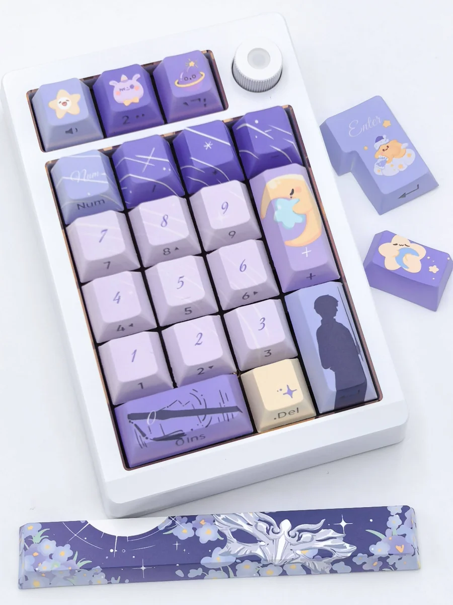 Xavier Keycap Set gallery, revealing crisp legends and vibrant accents from diverse angles. Premium character-inspired design.