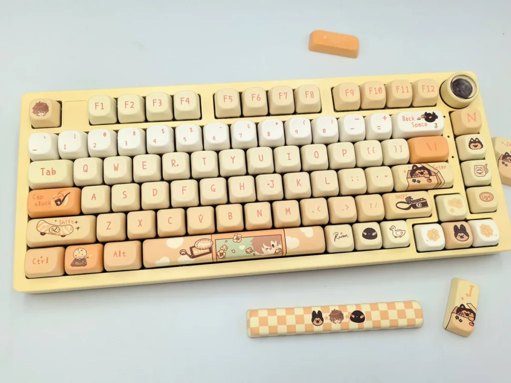 Exclusive Xia Yan PBT Keycaps Set featuring sophisticated Tears of Themis character art in a cool-toned, elegant design.