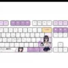 Exclusive Yamada Anna Dangers in My Heart PBT keycaps set, showcasing vibrant anime character art from various angles for playful desktop personalization.