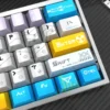 Gallery of Angel Keycaps Set with shimmering pearlescent PBT, revealing intricate celestial motifs and their ethereal glow for magnetic keyboards.