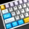 Detailed views of premium Angel Keycaps Set, showcasing their ethereal pearlescent PBT finish and celestial angelic design for magnetic keyboards.
