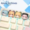 Close-up shots of the playful Arona keycap, showcasing its iconic Blue Archive character design, vibrant colors, and intricate sculptural details.