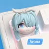 Iconic Arona keycap, a vibrant Blue Archive character charm with cute, detailed sculptural design.