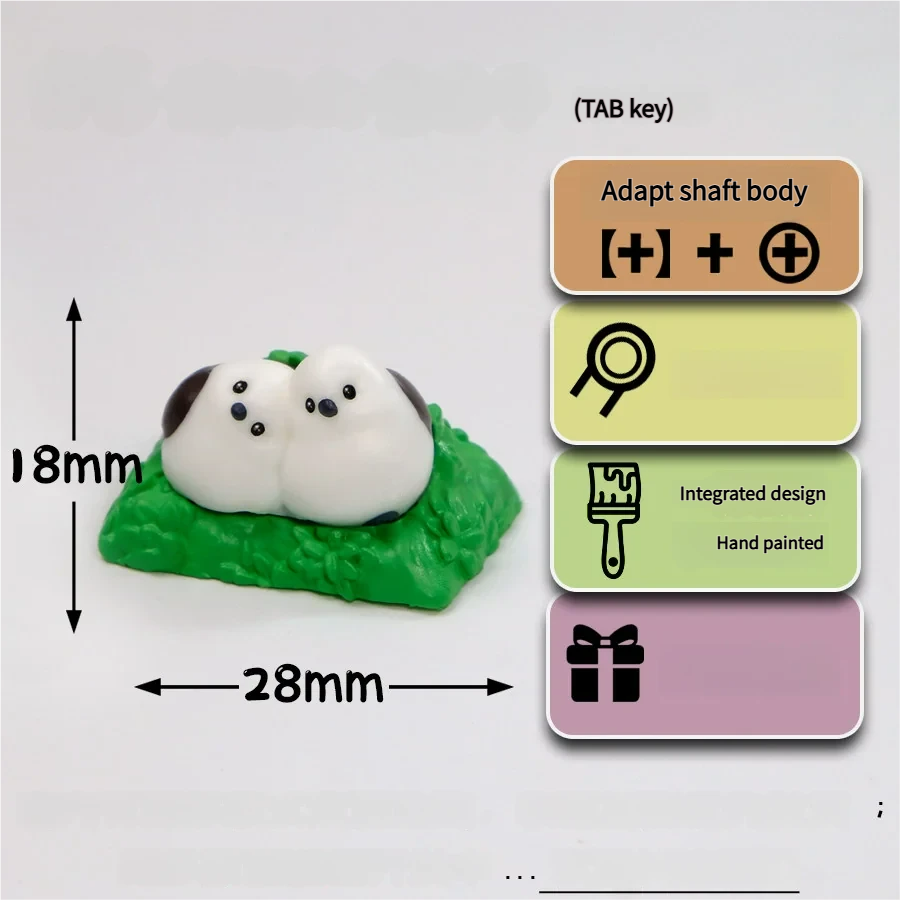 Whimsical Handcrafted 3D Couple Bushtit Artisan Keycap showcasing adorable chubby tit birds nestled in a vibrant lush bush, crafted with artistic detail.