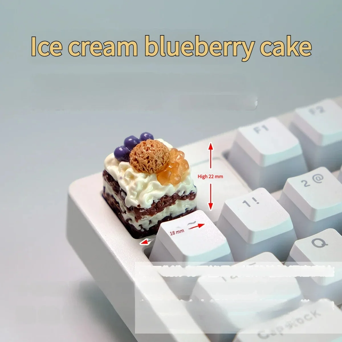 Vibrant handcrafted artisan dessert keycaps, showcasing realistic miniature ice cream and cake designs from various playful angles.