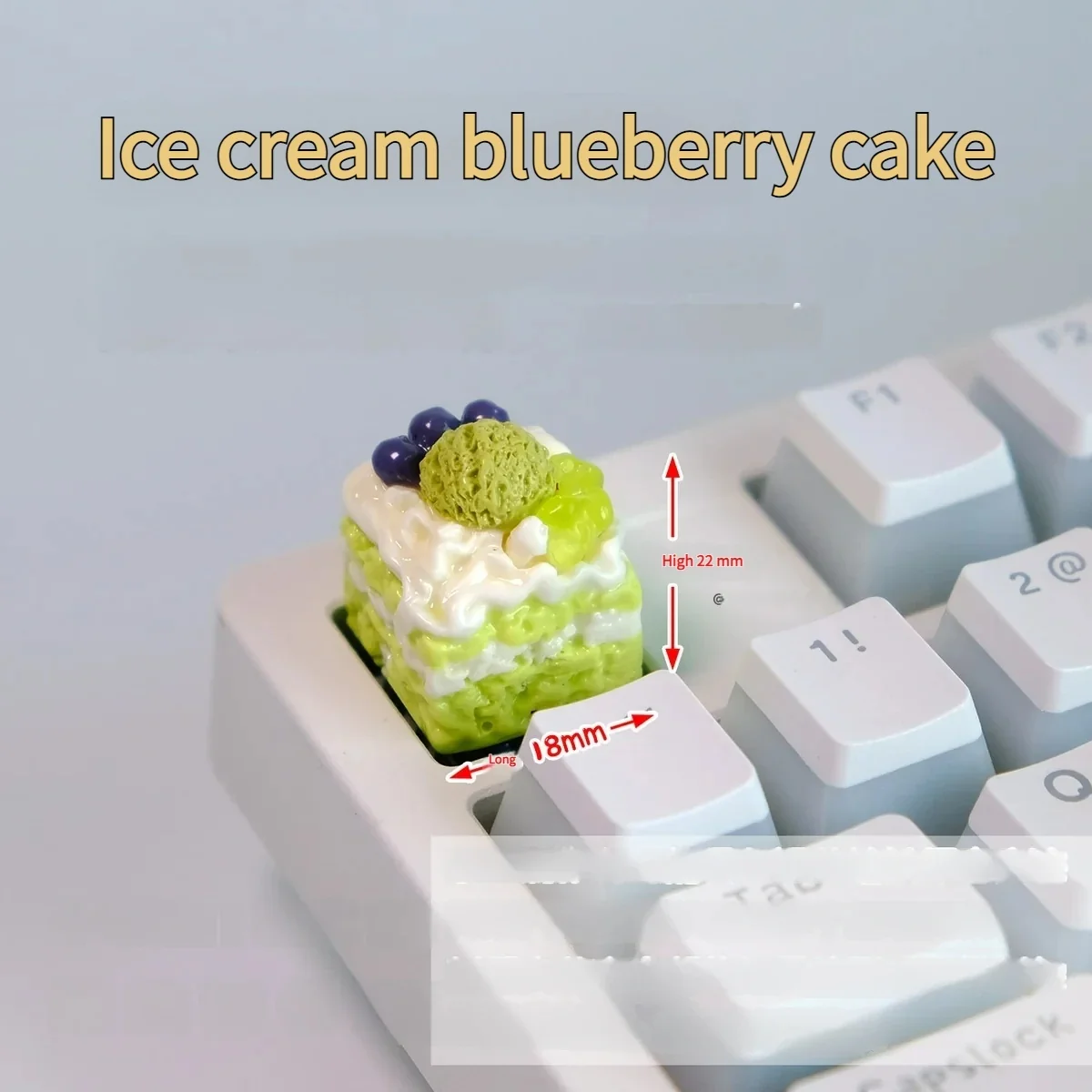 Vibrant handcrafted vanilla ice cream dessert keycap, a realistic miniature sculpture adding a playful, sweet touch to your keyboard.