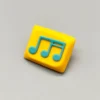Vibrant yellow-green handcrafted Musical Note Low Shaft Keycaps with a fluid music note design, showcasing artistic and playful aesthetics.