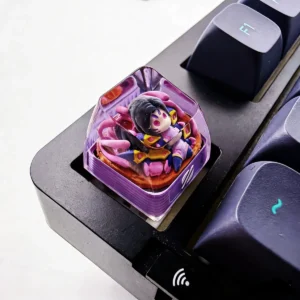 Intricate handcrafted Void Empress BelVeth artisan keycap, a translucent resin SA profile sculpt for League of Legends fans.