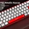 Blood Rose Keycaps Set from a refined angle, showcasing the unique shimmering gothic pearlescent metallic finish and dark romantic aesthetic.