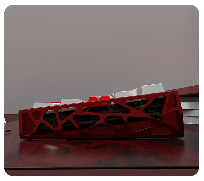 This Blood Rose Keycaps Set variant showcases a shimmering gothic pearlescent metallic finish in a small, elegant set, evoking dark romance.