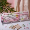 Official Bocchi the Rock! Hitori Gotoh keycap set displayed from various vibrant angles, showcasing its detailed anime art for premium keyboard customizaton.