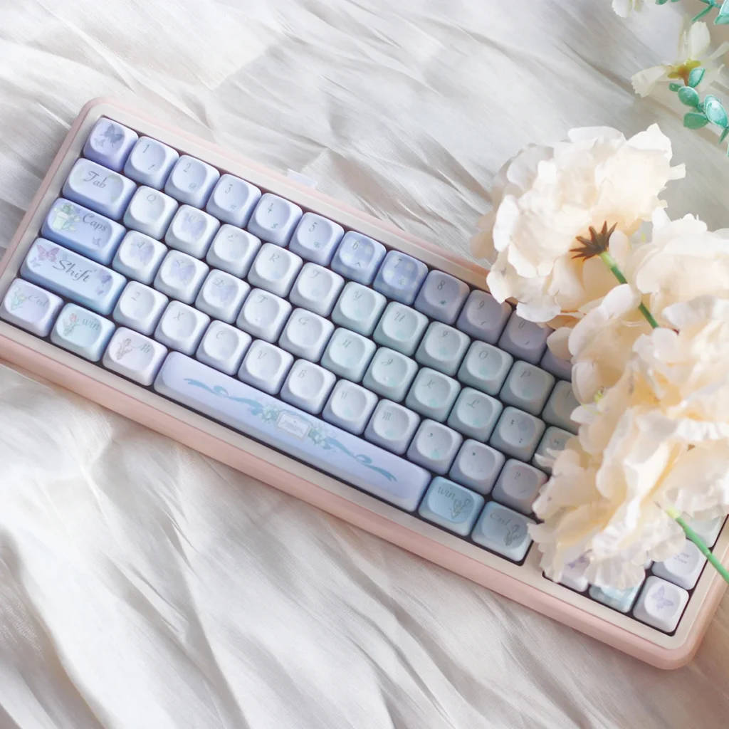 Main image of British Impression Series Keycap Set, showcasing a unique purple-blue gradient with a clean, minimalist European aesthetic.