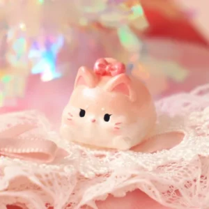 Adorable, handcrafted sweet cat artisan keycap in pastel hues, showcasing intricate details and a playful, whimsical charm.