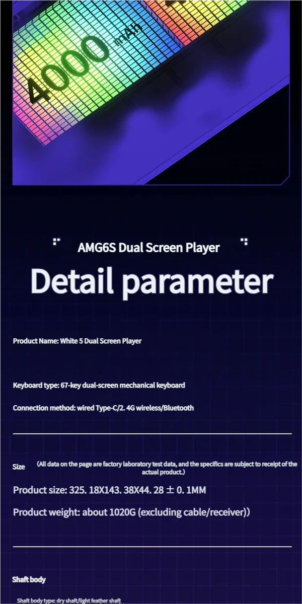 Cyber Star AMG65 Smart Screen Mechanical Keyboard in the Cyber Starry Night theme, showcasing its interactive dot-matrix display and premium, futuristic angles.