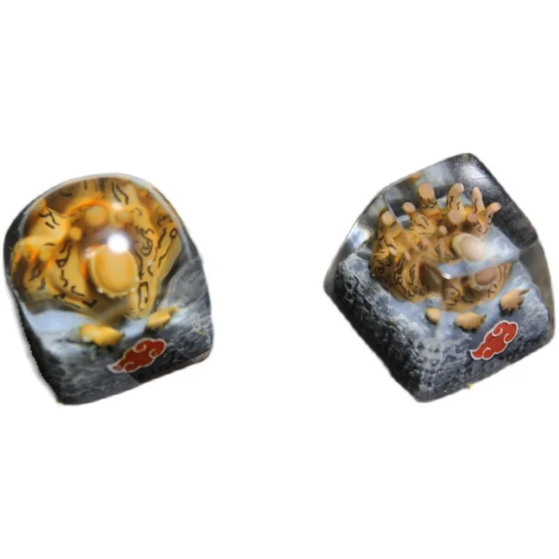 Handcrafted Naruto Demonic Statue of the Outer Path artisan keycap, showcasing its dark, formidable resin sculpture from multiple angles with intricate ancient aesthetics.