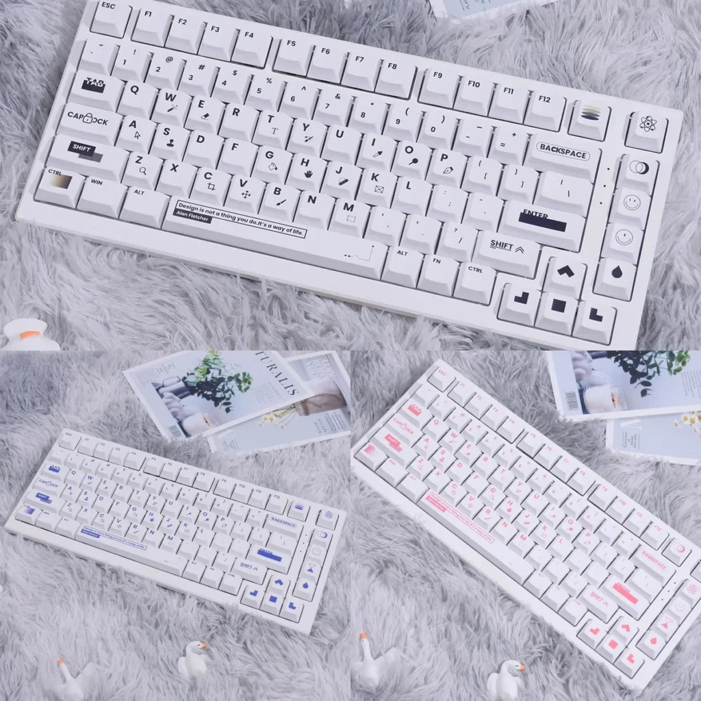 Premium Stylish Designer PBT keycaps set: modern two-tone design with crisp legends, perfectly backlight-compatible for an enhanced aesthetic.