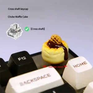 Close-up gallery of a whimsical handcrafted dessert artisan keycap, featuring intricate 3D details and vibrant colors from various angles.