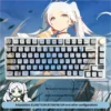 Enchanting Frieren RGB keycaps set with vibrant anime art and mesmerizing four-sided light-through effects, perfect for fans.