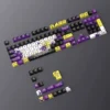 A dynamic gallery of vibrant graffiti PBT keycaps set from multiple angles, showcasing the urban street art design and vivid spray paint aesthetics.