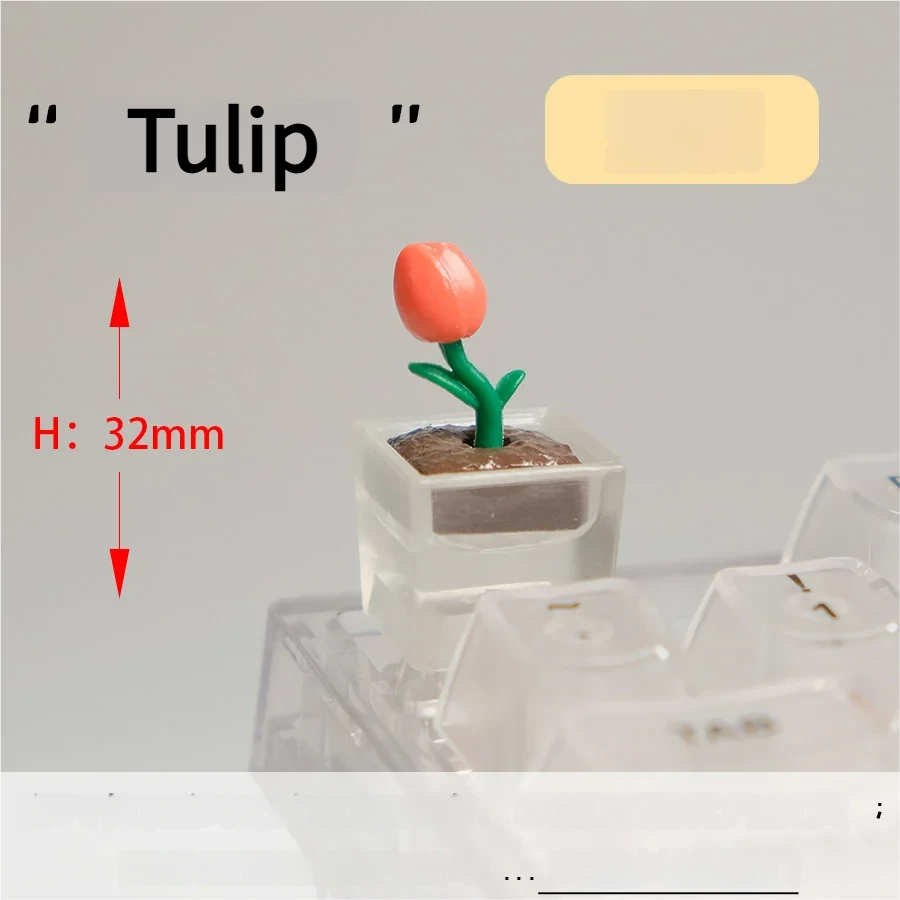 Detailed views of a handcrafted botanical art resin artisan keycap, showcasing real vibrant plants encased in clear, shimmering resin.