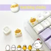 Handcrafted resin artisan keycap featuring a charming, beautifully detailed whimsical chicken design, adding artistic flair to any keyboard.