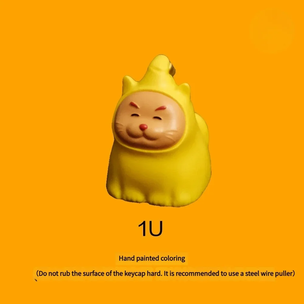 Explore a gallery of the Twinkle Twinkle Cat & Bowl Keycaps from multiple angles, highlighting its vibrant handcrafted details and playful design.