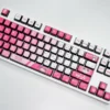 Vibrant Bocchi the Rock! backlit keycaps set featuring detailed anime character art and illuminating four-sided translucent effects, displayed from a dynamic angles.