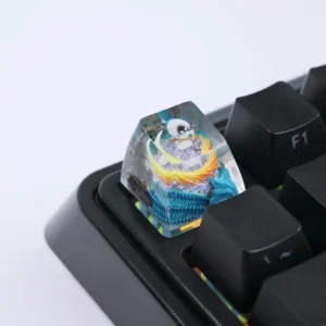 Exclusive Hollow Knight Silksong Lace translucent ESC keycap, showcasing intricate dark fantasy art with a glowing, character-inspired gaming aesthetics.