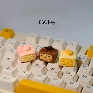 Close-up of a Ice Cream Cake Keycaps, a vibrant miniature cake replica designed to add charm to any unique MX keyboard.