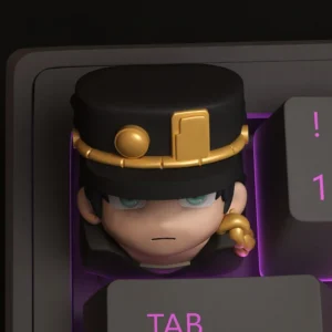 Iconic Jotaro Kujo Jojo Keycap in vibrant 3D detail, capturing the essence of the anime legend. Elevate your keyboard with this unique piece.