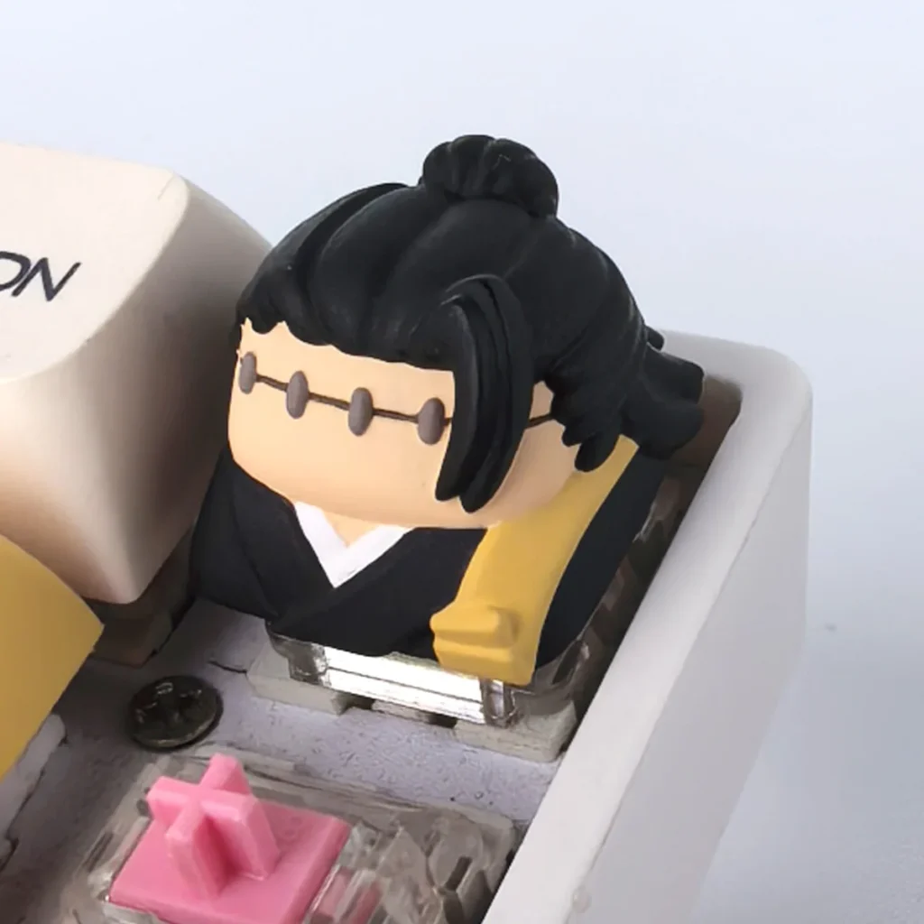 Handcrafted Jujutsu Kaisen artisan resin keycap showcasing a vibrant, detailed anime character sculpture for mechanical keyboards.